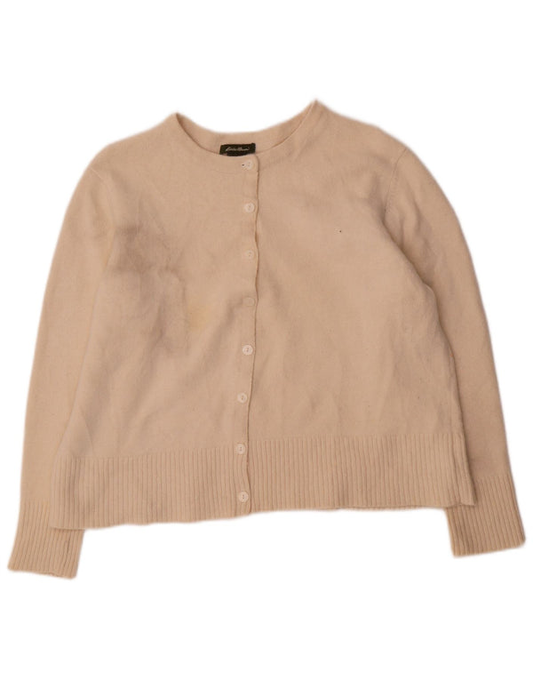Sweter damski Eddie Bauer Crop Cardigan UK 20 2XL beżowy wełniany