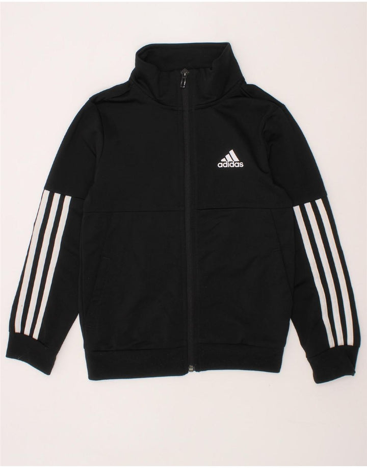 ADIDAS Boys Tracksuit Top Jacket 7-8 Years Black Polyester Vintage Adidas and Second-Hand Adidas from Messina Hembry 
