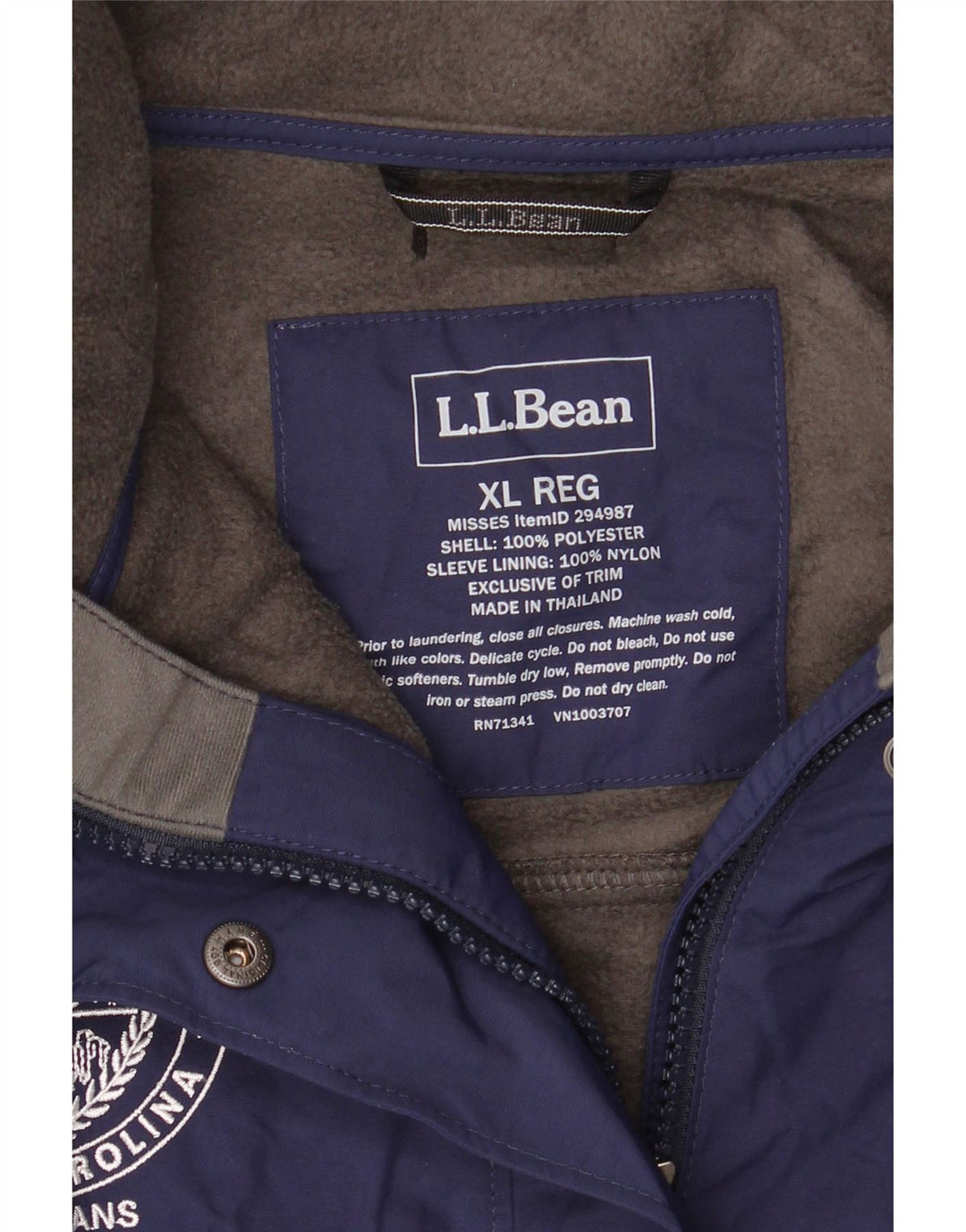 Damska kurtka wiatrówka oversize L.L.BEAN UK 18 XL, granatowa, poliestrowa