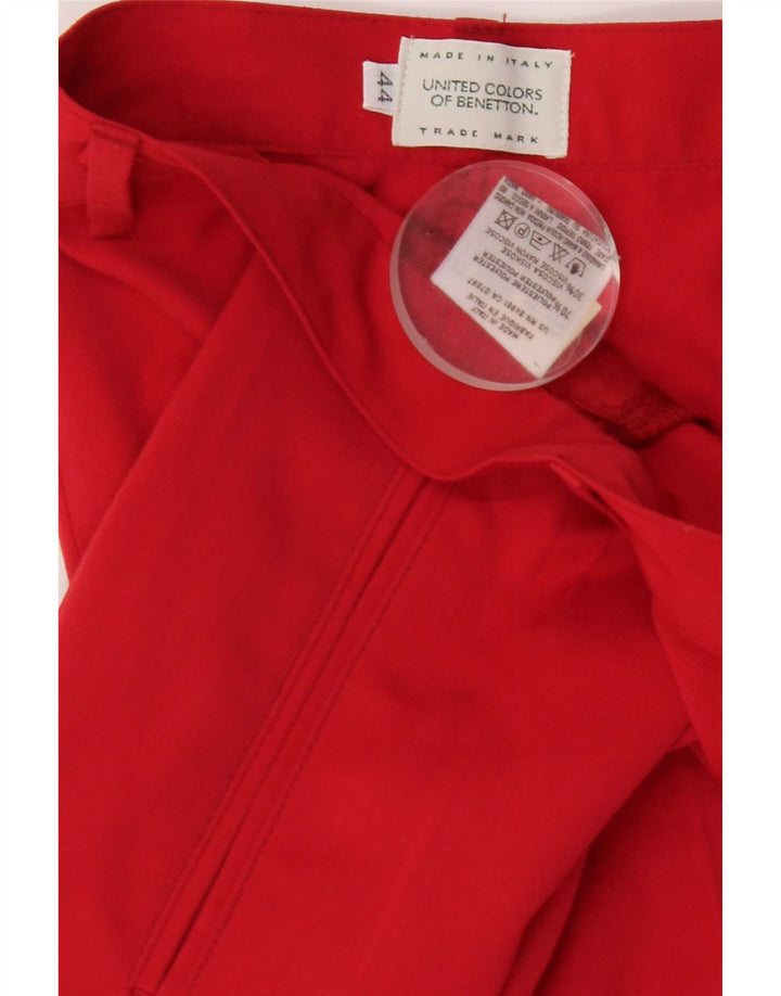 Damskie spodnie garniturowe Benetton IT 44 Medium W26 L28 Czerwony poliester