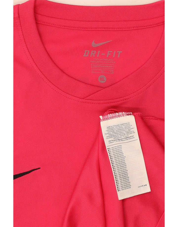 Męski T-shirt z grafiką Nike Dri Fit, XL, różowy, poliester