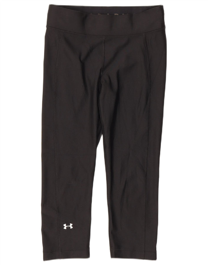 Damskie legginsy Under Armour Heat Gear Capri UK 12, średni czarny poliester