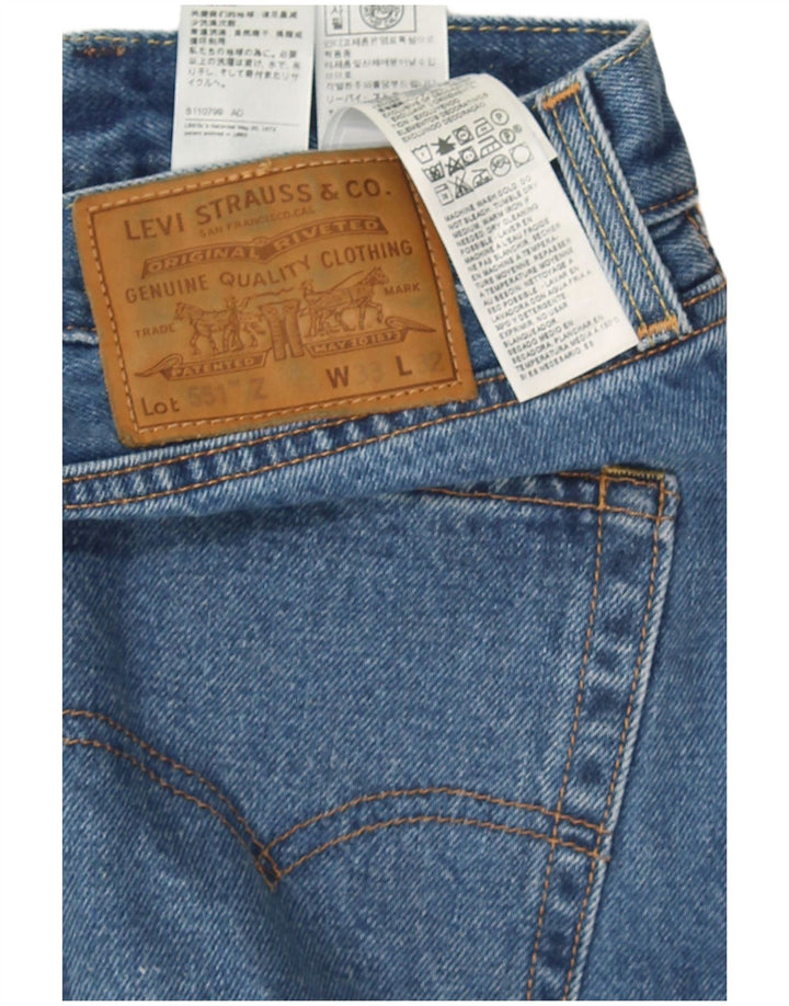 Męskie dżinsy Levi's 551 Straight W33 L32 Niebieskie bawełniane