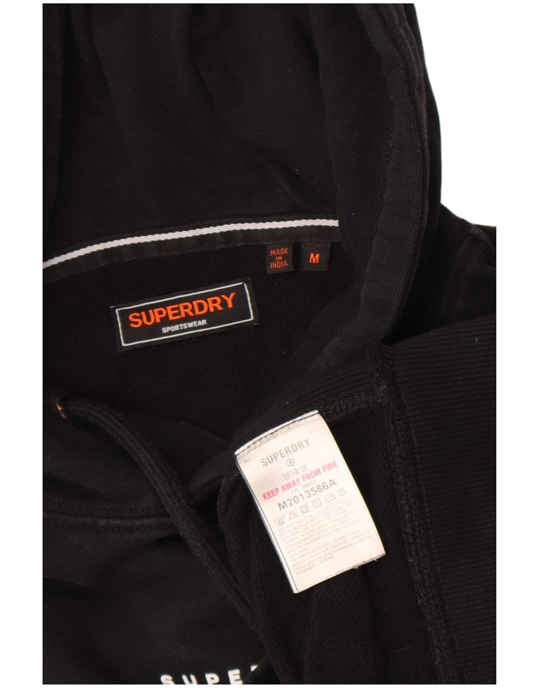 Męski sweter z kapturem Superdry, średni czarny, bawełniany