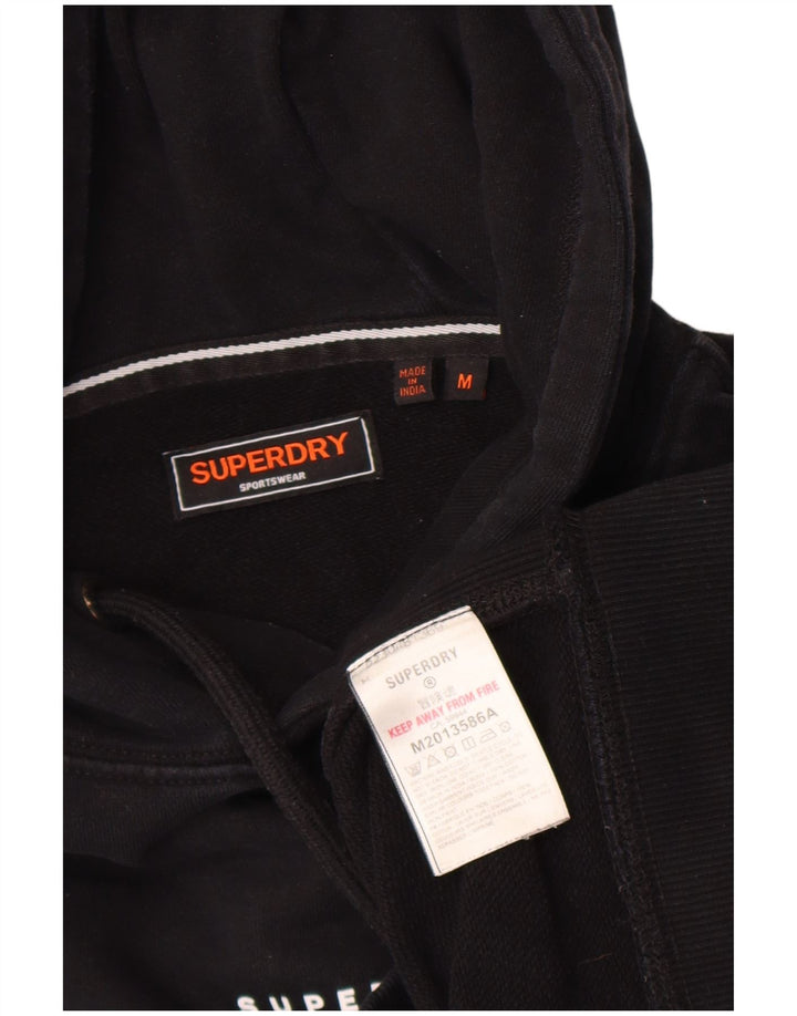 Męski sweter z kapturem Superdry, średni czarny, bawełniany