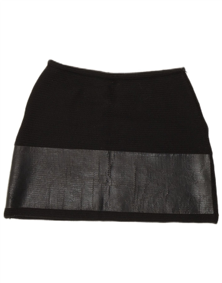 ELISABETTA FRANCHI Womens Mini Skirt IT 44 Medium W28 Black Colourblock