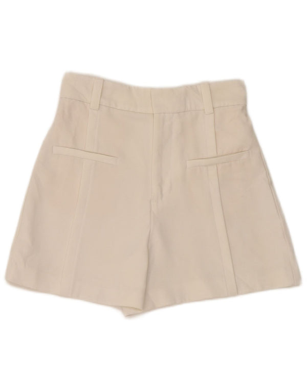 Damskie spodenki z wysokim stanem Zara XS W24, biały poliester