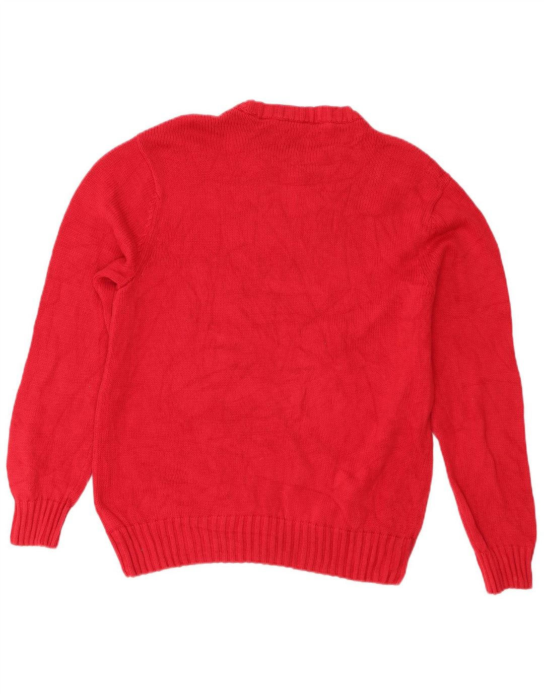 Męski sweter z wycięciem pod szyją Chaps, duży, czerwony, bawełniany
