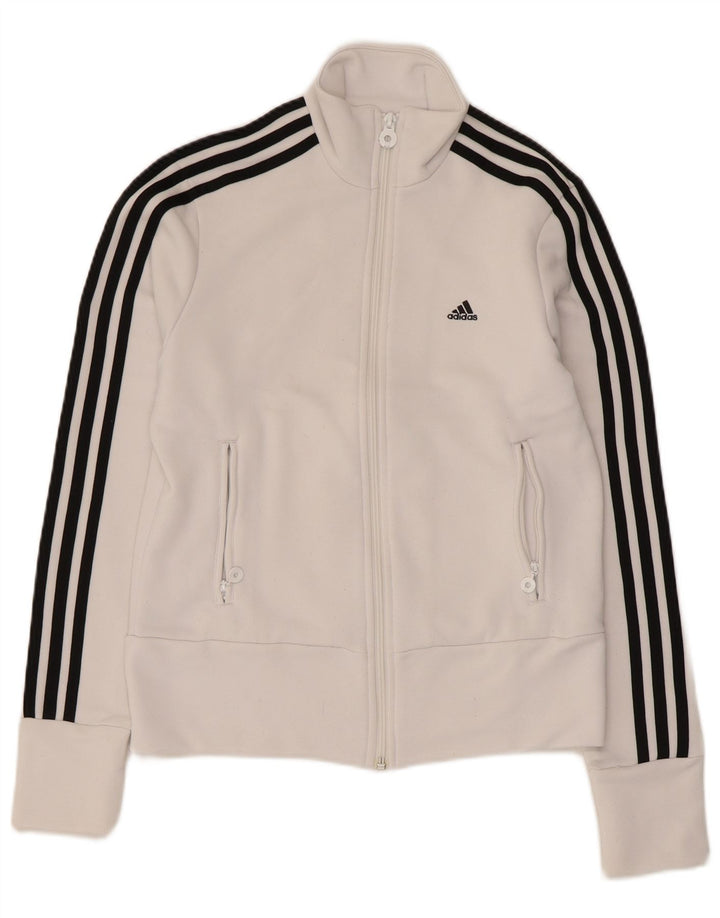 Damska bluza dresowa Adidas UK 12 Średni biały poliester