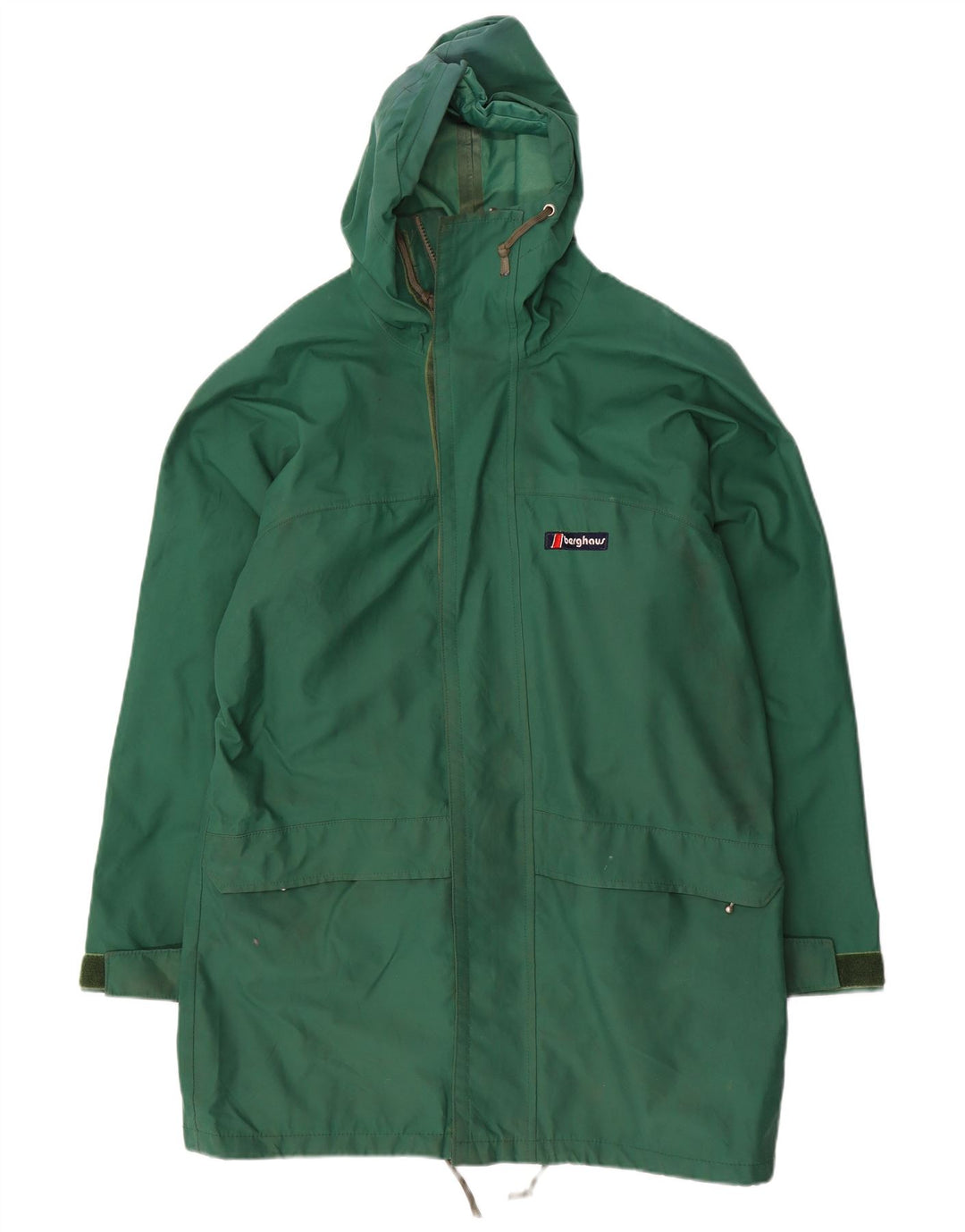 Męski płaszcz przeciwdeszczowy z kapturem Berghaus UK 38 Średni zielony nylon