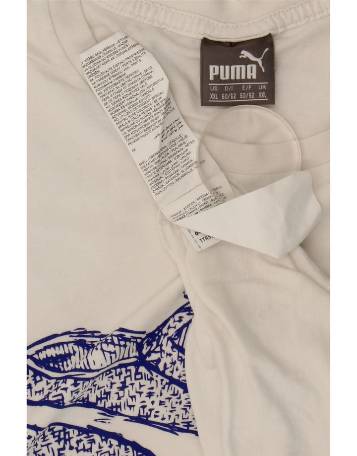 Męska koszulka z grafiką Puma Top 2XL Biała bawełna