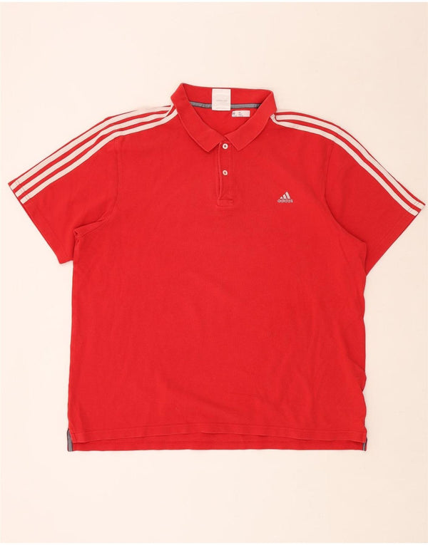 Męska koszulka polo ADIDAS 2XL, czerwona, bawełniana