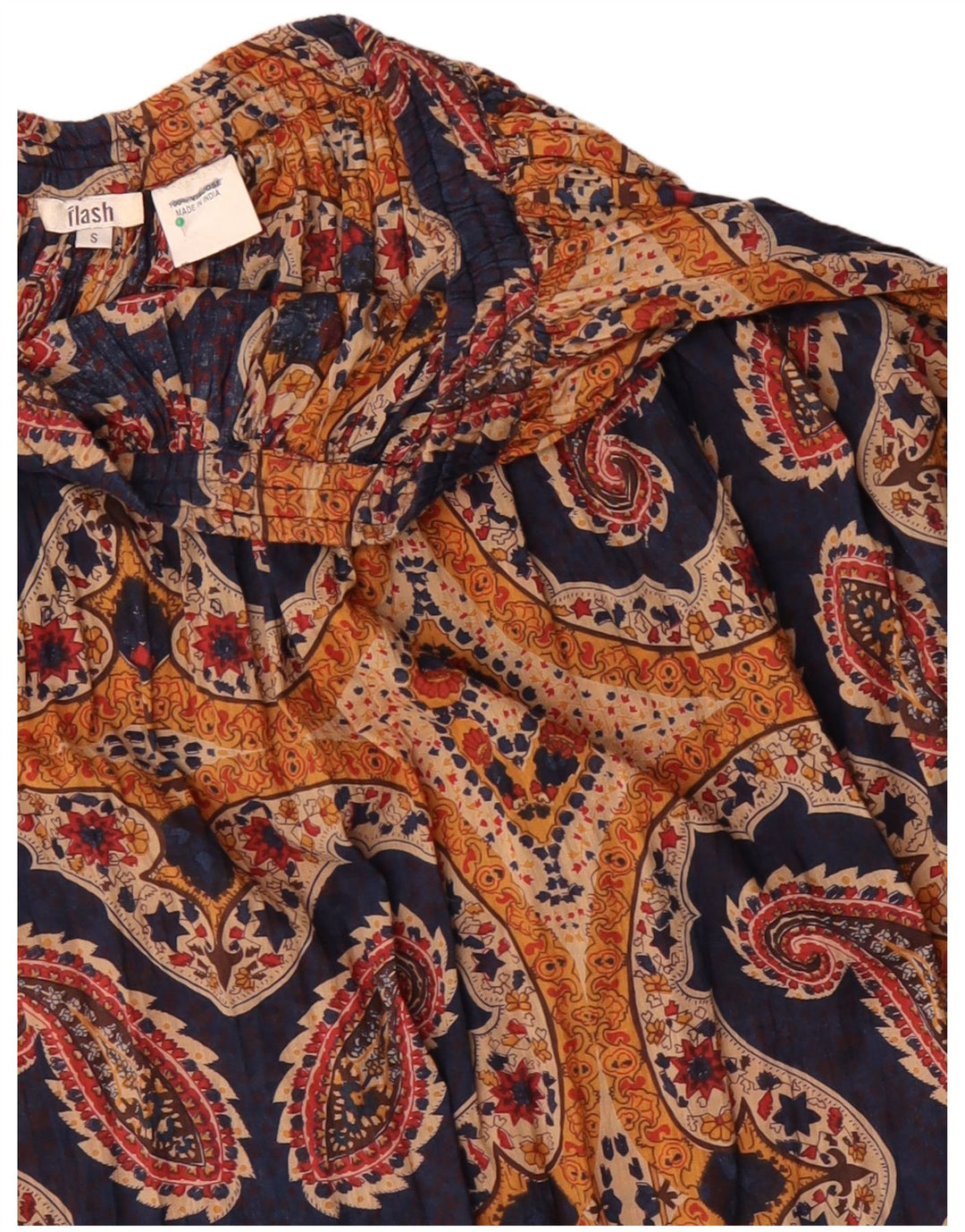 Damska plisowana spódnica Flash Small W27 Granatowa wiskoza Paisley