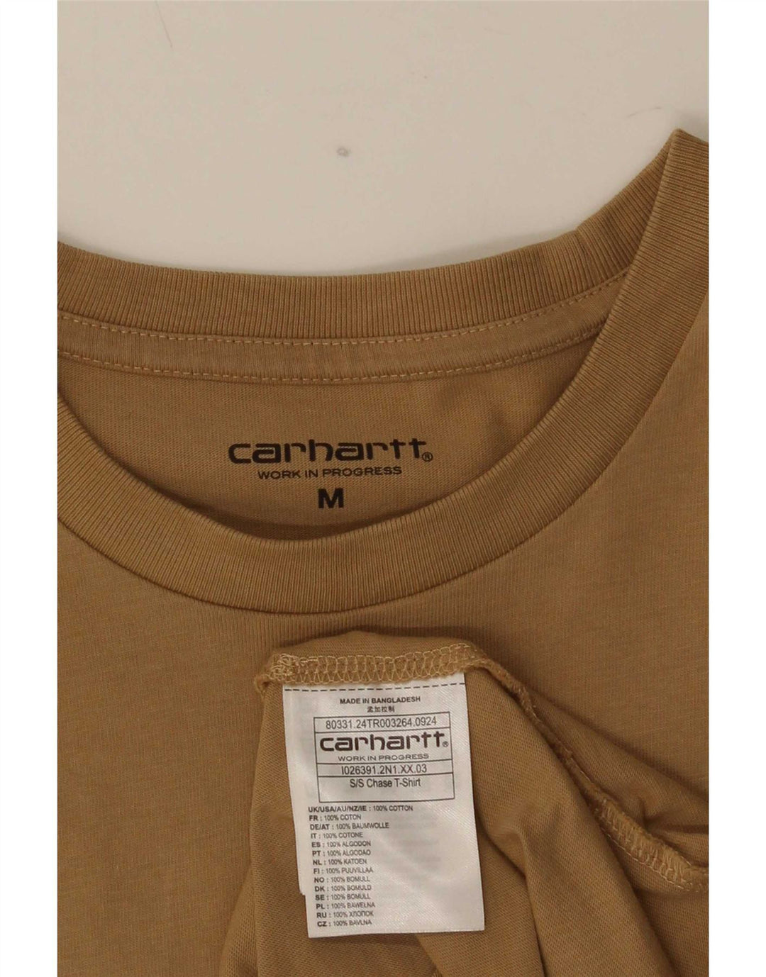 T-shirt męski Carhartt, bawełniany, średnio brązowy