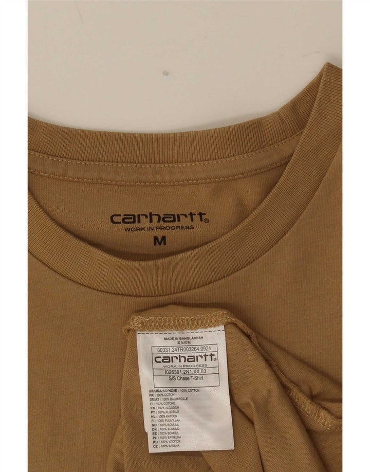 T-shirt męski Carhartt, bawełniany, średnio brązowy