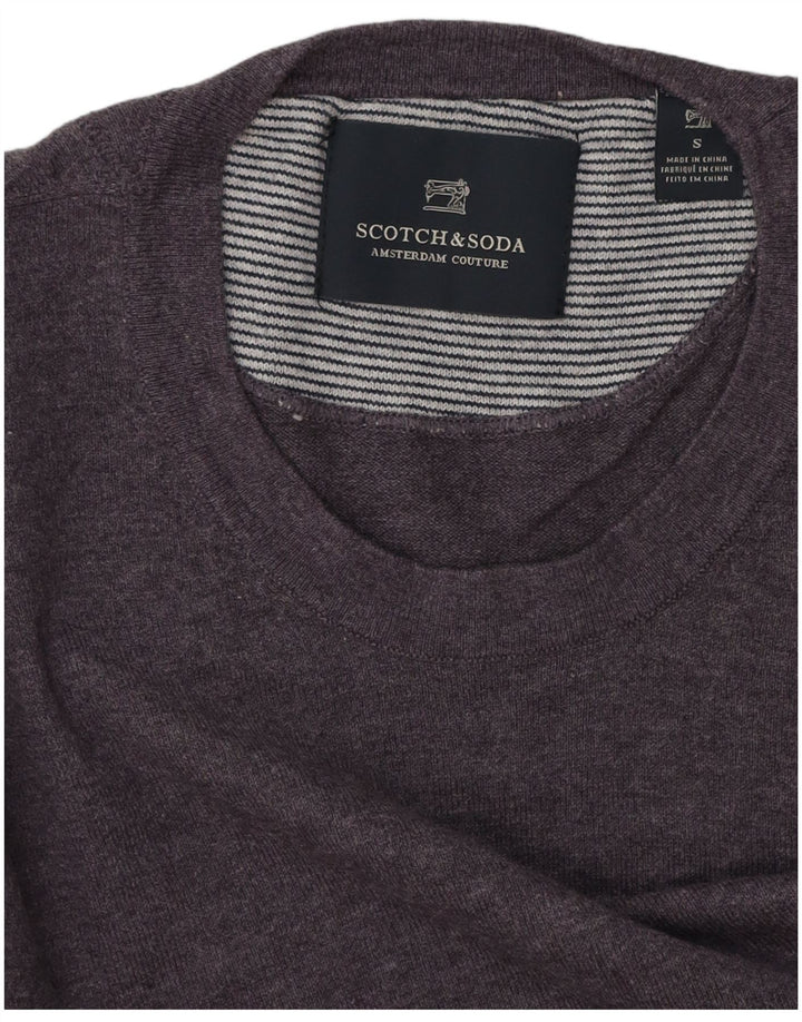 Męski sweter z okrągłym dekoltem Scotch & Soda, mały fioletowy