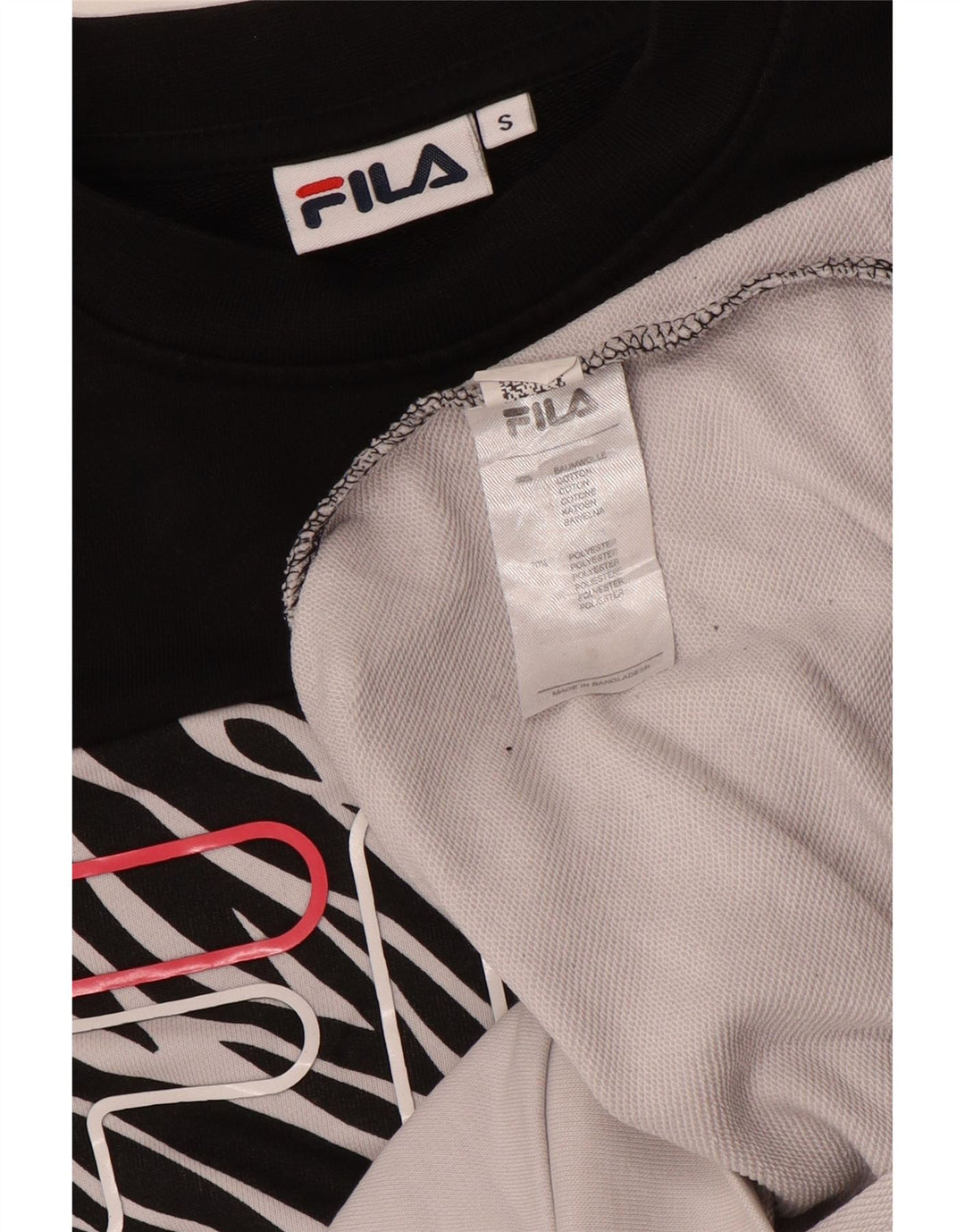 Męska bluza z grafiką Fila, mała, biała, z blokami kolorów, bawełniana