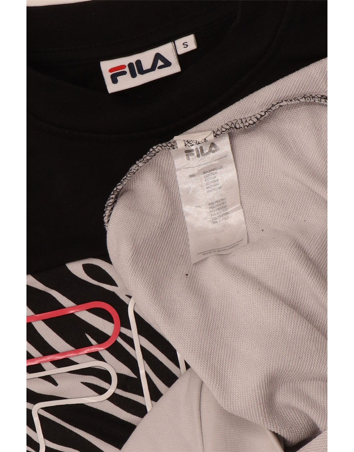 Męska bluza z grafiką Fila, mała, biała, z blokami kolorów, bawełniana