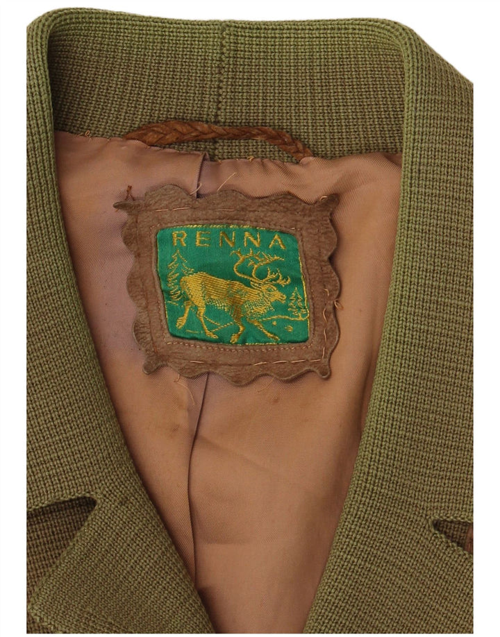 Męska dzianinowa zamszowa kurtka Renna UK 38 Medium Khaki