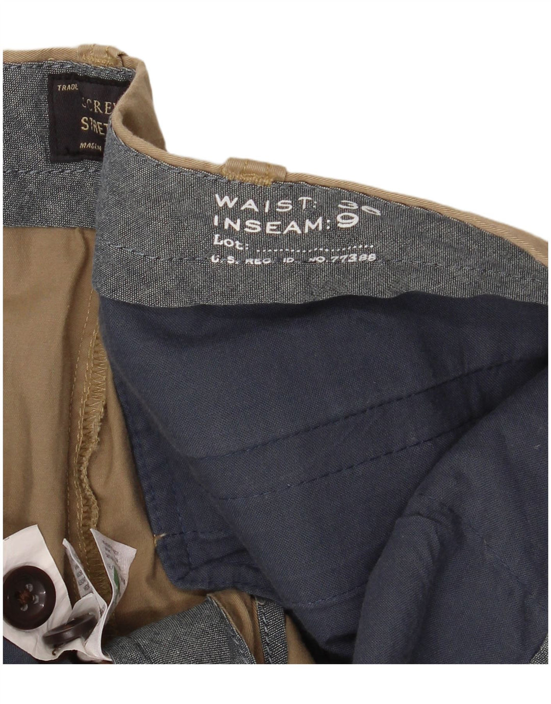 J. CREW Mens Chino Shorts W36 Large Beige Cotton