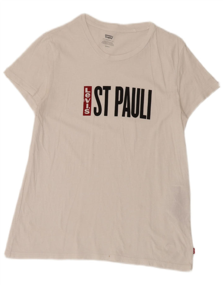 Męski T-shirt z grafiką Levi's, mały, biały, bawełniany
