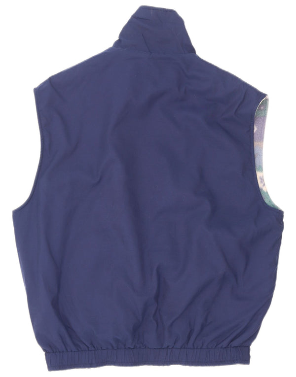 Dwustronna kamizelka polarowa męska Vintage UK 42 XL niebieska