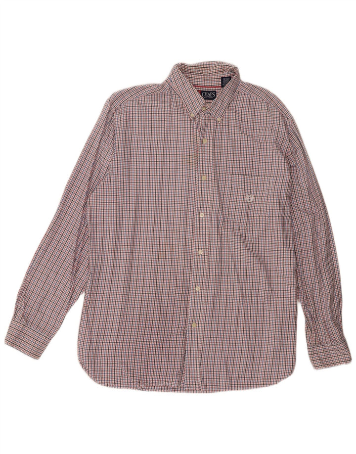 Męska koszula flanelowa Chaps XL w czerwoną kratę, bawełniana