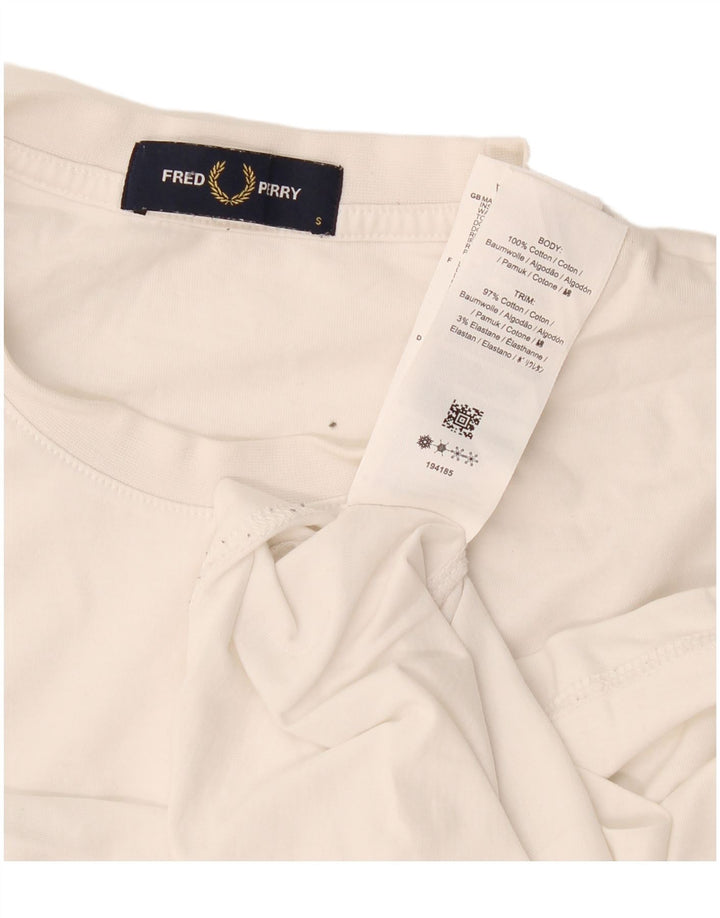Męski T-shirt z grafiką Fred Perry, mały, biały, bawełniany