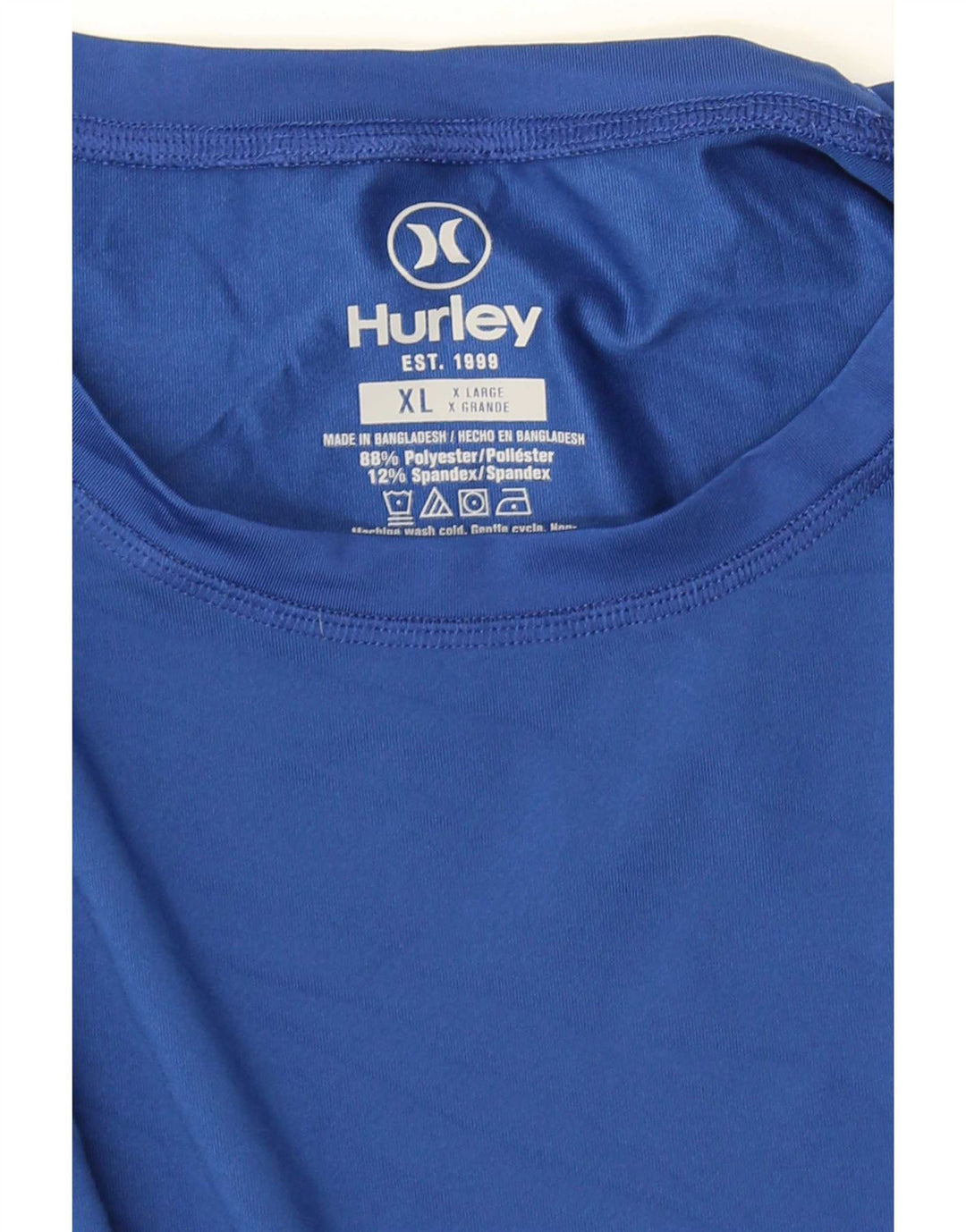 Męski top z grafiką Hurley, długi rękaw, XL, niebieski, poliester