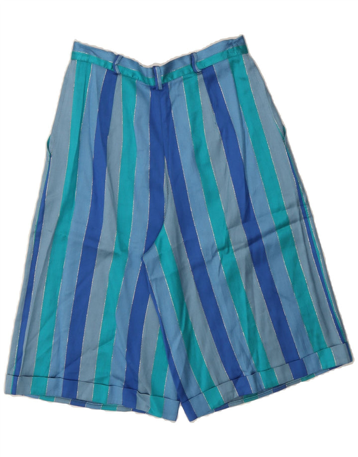 VINTAGE Womens Casual Shorts W26 Small Blue Striped Vintage Vintage and Second-Hand Vintage from Messina Hembry 