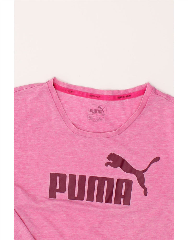 PUMA Womens Graphic T-Shirt Top UK 12 Medium Pink Polyester Vintage Puma and Second-Hand Puma from Messina Hembry 