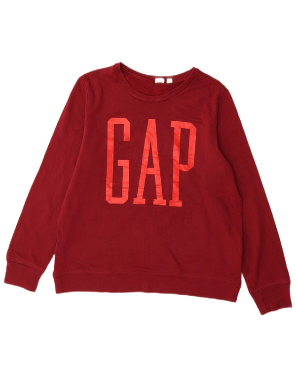 Damska bluza z grafiką Gap UK 14, średnia, bordowa bawełna