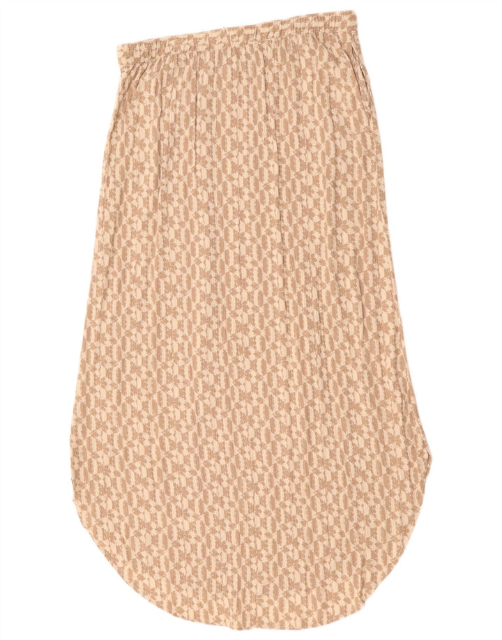 Damska spódnica Maxi Eddie Bauer UK 14 Medium W30 Beżowy geometryczny sztuczny jedwab