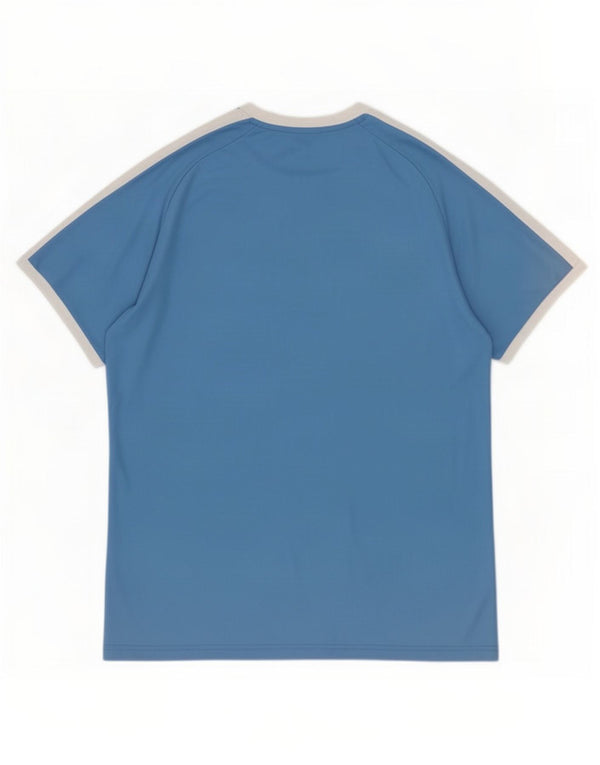 Męski T-shirt Puma Top, duży, niebieski, poliester z blokami kolorów