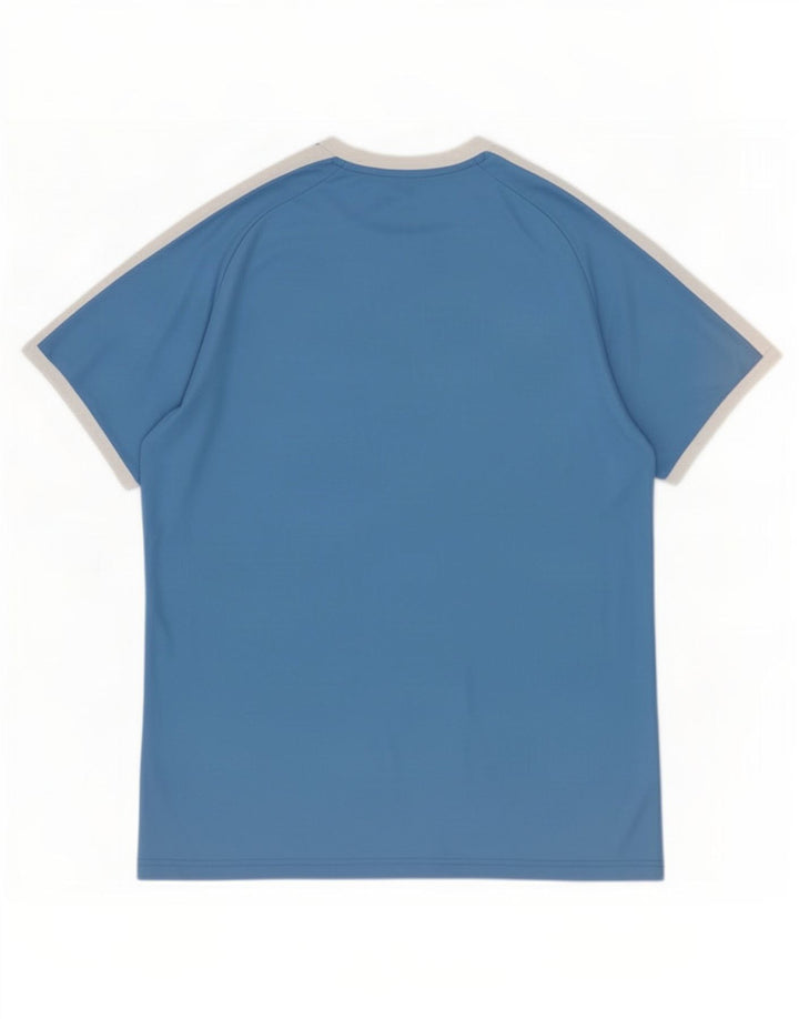 Męski T-shirt Puma Top, duży, niebieski, poliester z blokami kolorów