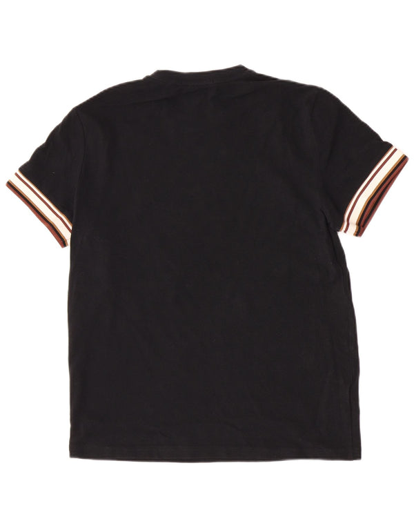 T-shirt męski Fred Perry, bawełniany, średniej wielkości, w kolorze czarnym