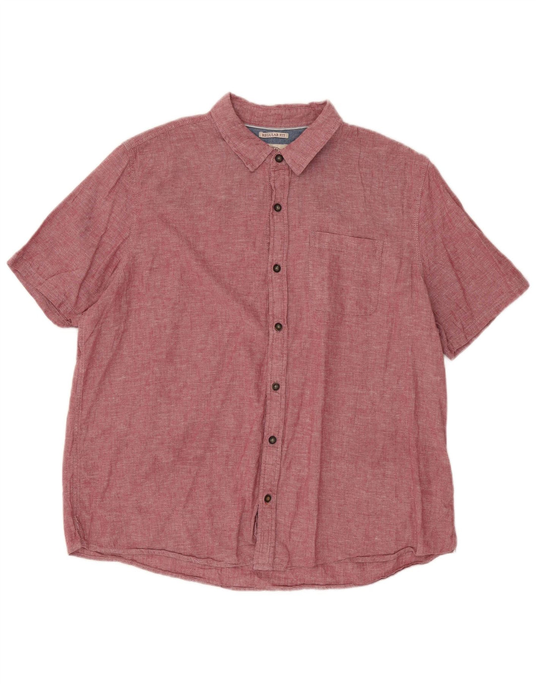 Koszula męska Fat Face z krótkim rękawem i regularnym krojem, 2XL, czerwona, bawełniana