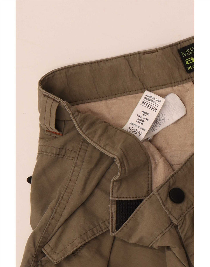 Męskie spodenki cargo Marks & Spencer W34, duże, bawełniane w kolorze khaki