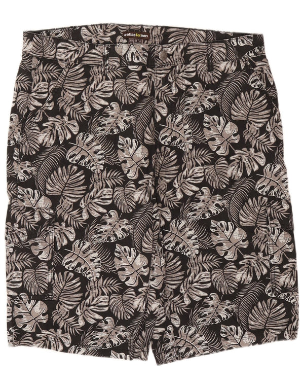 Atlas For Men Męskie spodenki cargo W36, duże, czarne, bawełniane w kwiaty