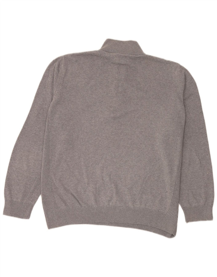 Męski sweter z zamkiem błyskawicznym Barbour XL, szary, bawełniany