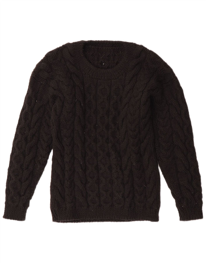 Sweter damski VINTAGE z okrągłym dekoltem UK 12, średni czarny
