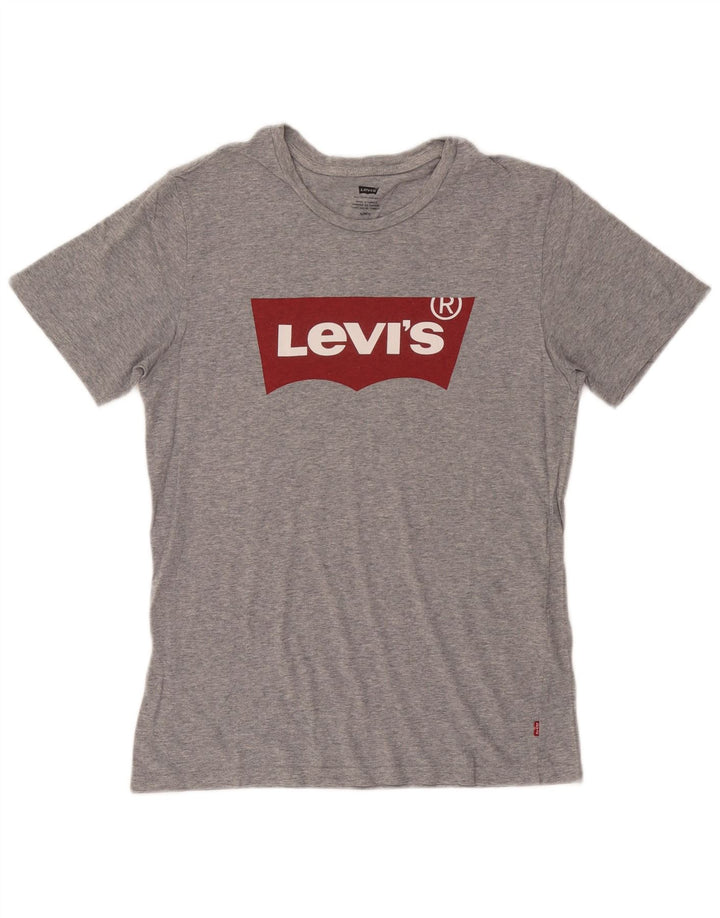 LEVI'S Mens Graphic T-Shirt Top Small Grey Cotton