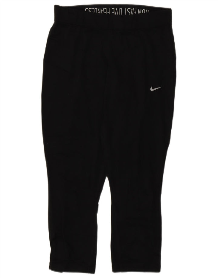 Damskie legginsy Nike Dri Fit UK 12, średni czarny poliester