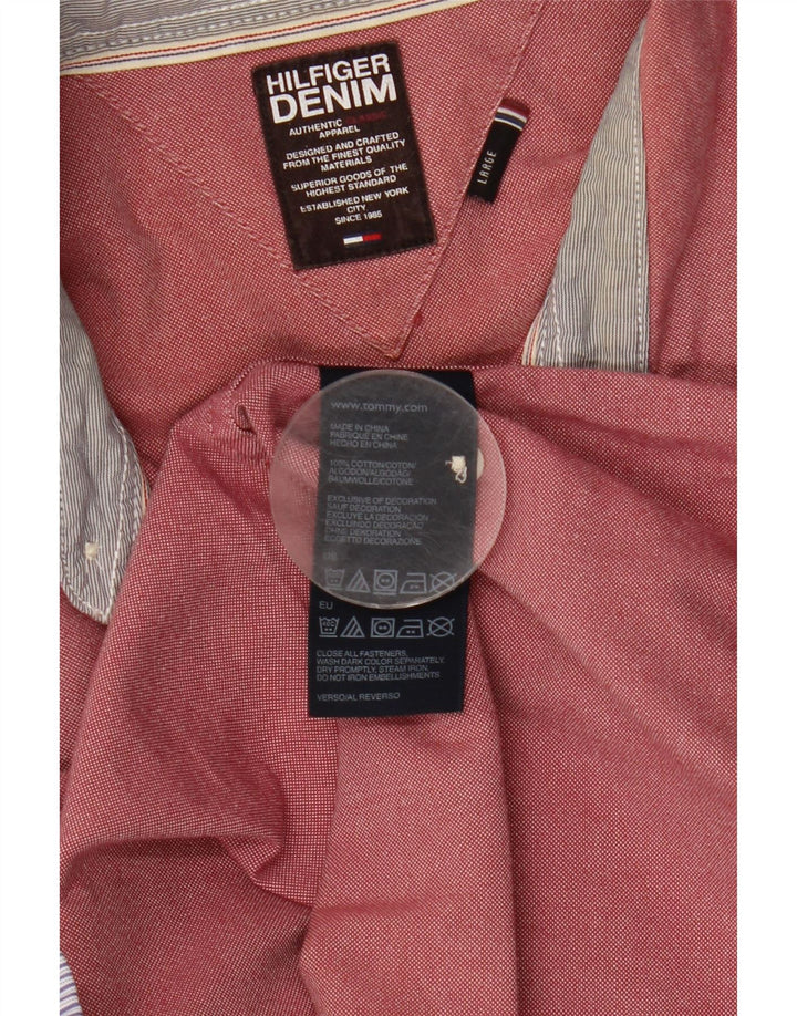 Koszula męska Tommy Hilfiger, duża, różowa, bawełniana