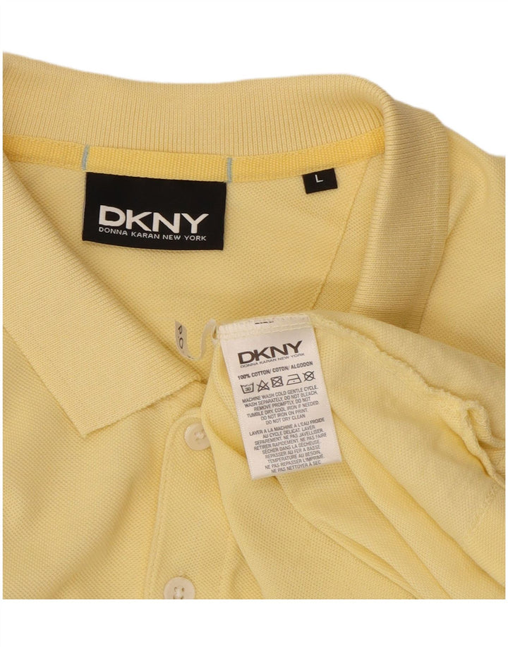 Męska koszulka polo Dkny, duża, żółta, bawełniana