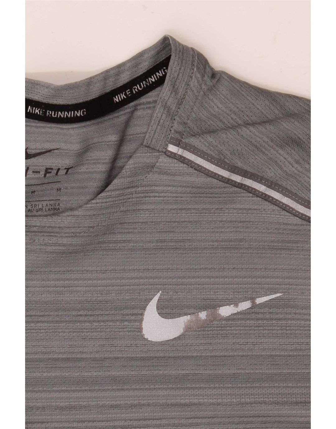 T-shirt męski Nike Dri Fit, poliester w średnie szare paski