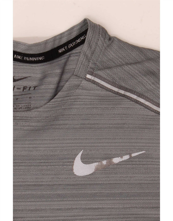 T-shirt męski Nike Dri Fit, poliester w średnie szare paski