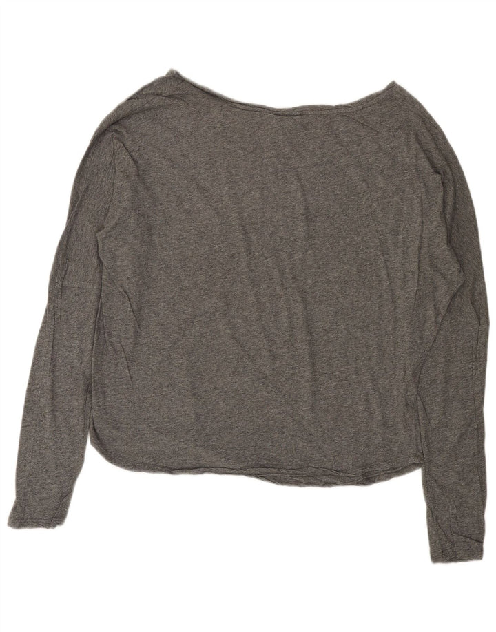 MAISON SCOTCH Damski top oversize z grafiką, długim rękawem US 2 XS, szara bawełna