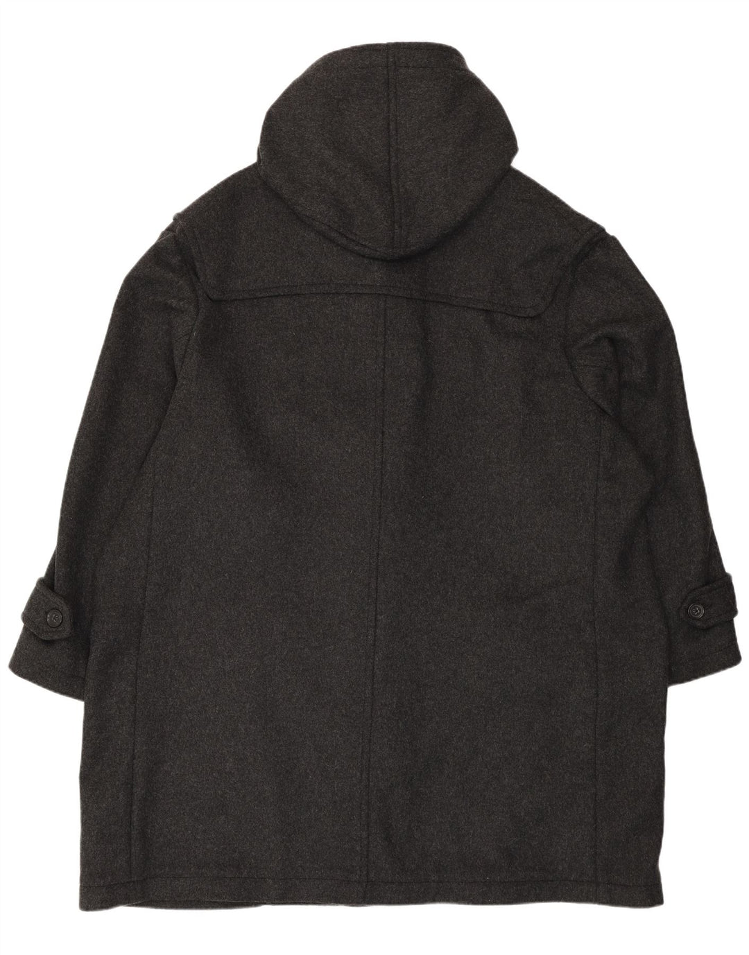 Vintage męski luźny płaszcz z kapturem UK 50 4XL szara wełna