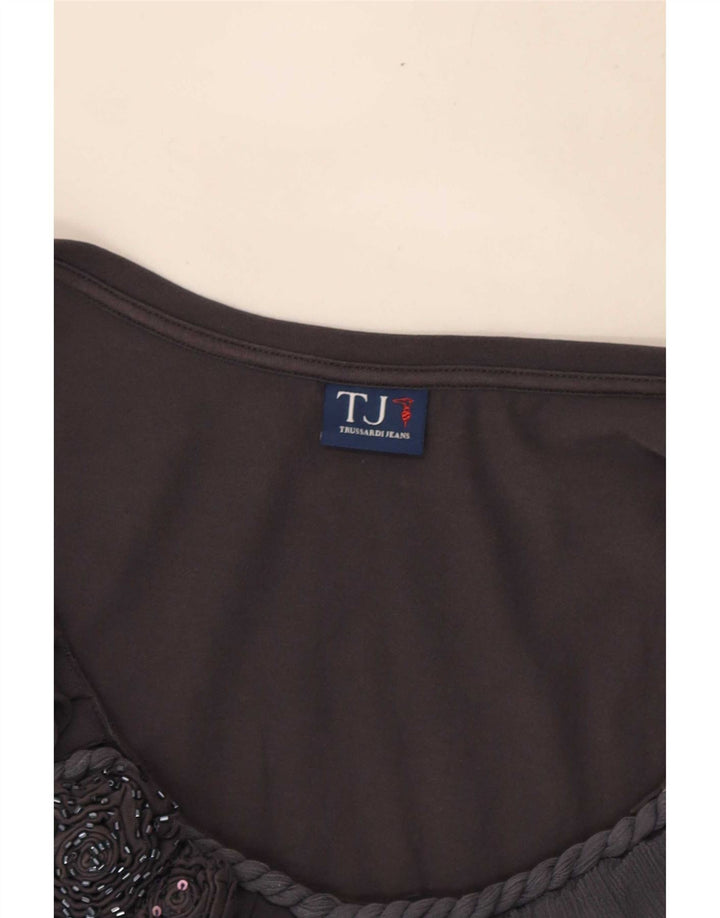Damska bluzka bez rękawów Trussardi Top UK 10 Small Grey